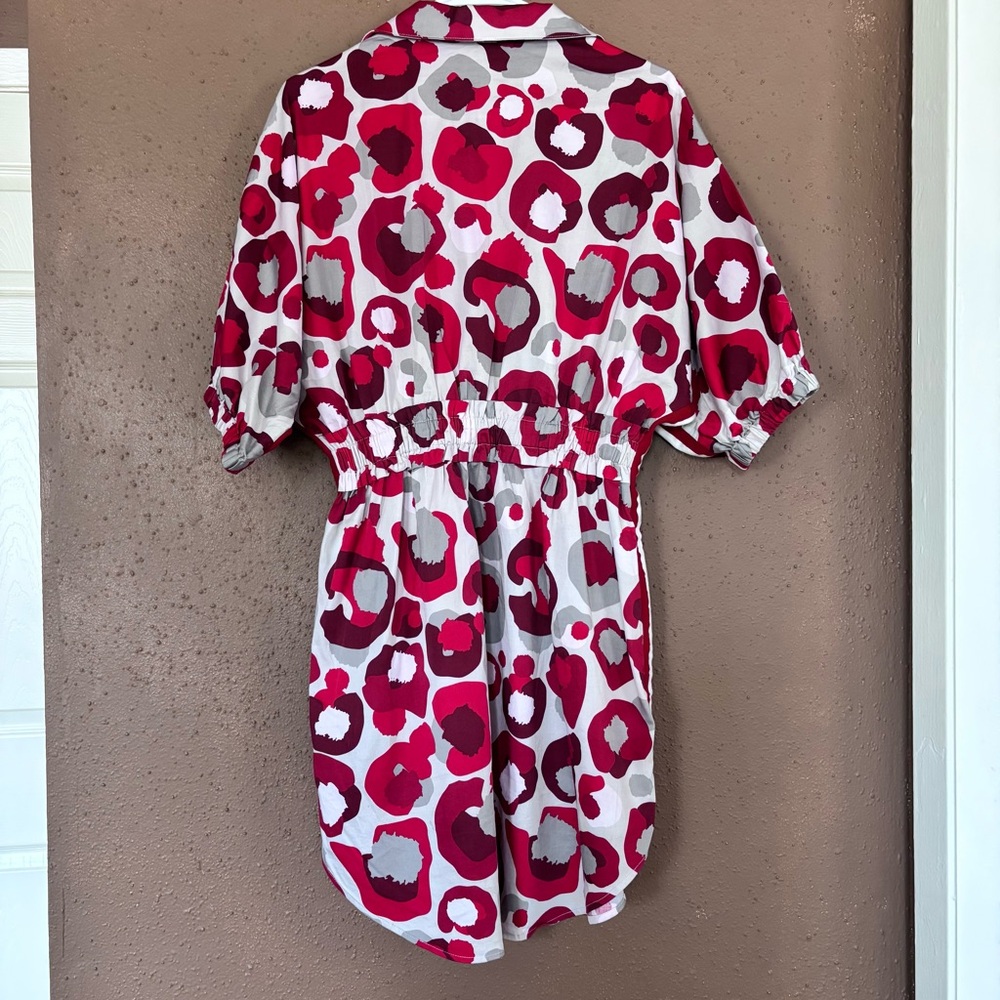 EMILY MCCARTHY Palmer Dress - Burgundy Collegiate Cheetah size L - Picture 6 of 10